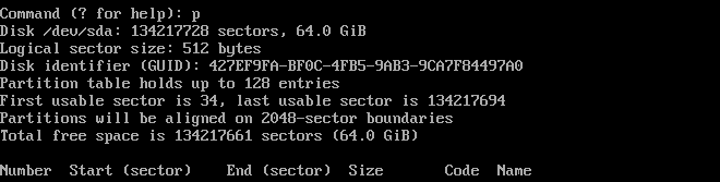 gdisk p